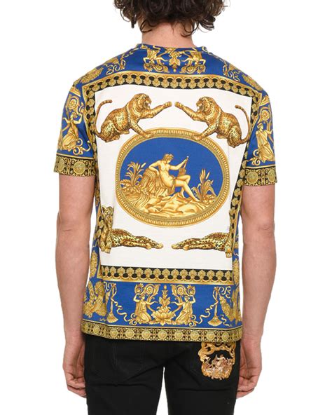 versace t shirts cheap blue and gold|Versace graphic t shirts.